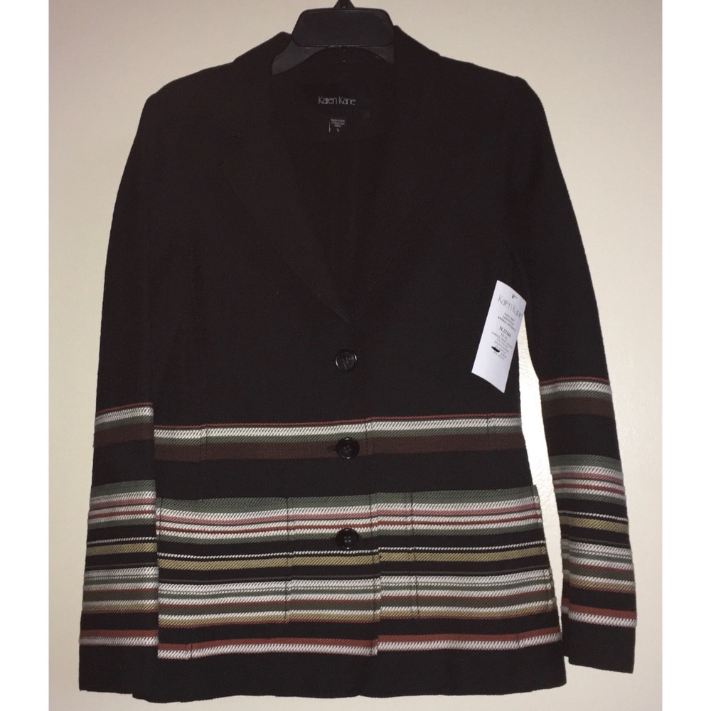 Karen Kane Border Stripe Jacket - NWT - Size Small